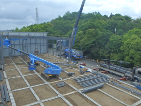 タバタ土気工場(鉄骨建方状況)